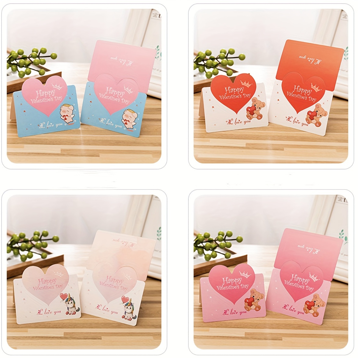 12pcsBeautiful Creative Ins Wind Simple Greeting Card Three-dimensional  Birthday Wishes Thanks To Teachers' Day Fresh Mini Gift Card