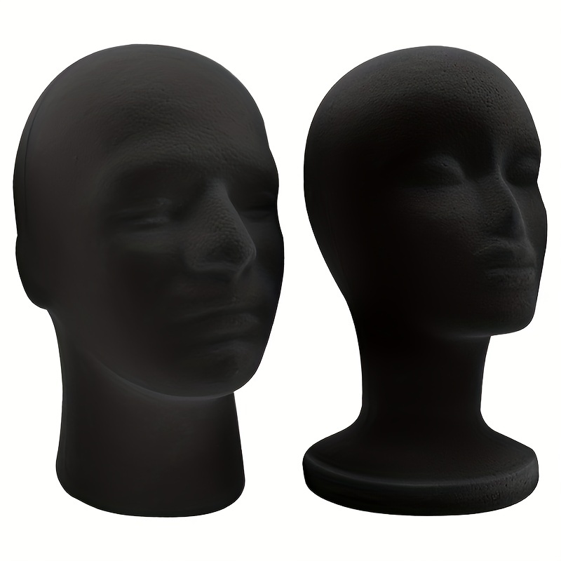 Male Mannequin Head Head Display Lightweight Smooth Durable Manikin Head  white 