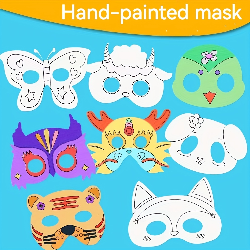 10 Pcs Blanc Visage Papier Masques Masque Vierge Pour DécorEr Bricolage  Peinture Mascarade Party (Style chat)