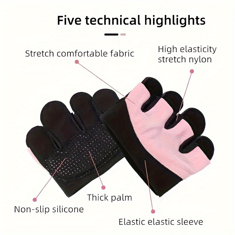 Yoga Pilates Gloves Non-Slip Silicone Dots Fingerless Glove for