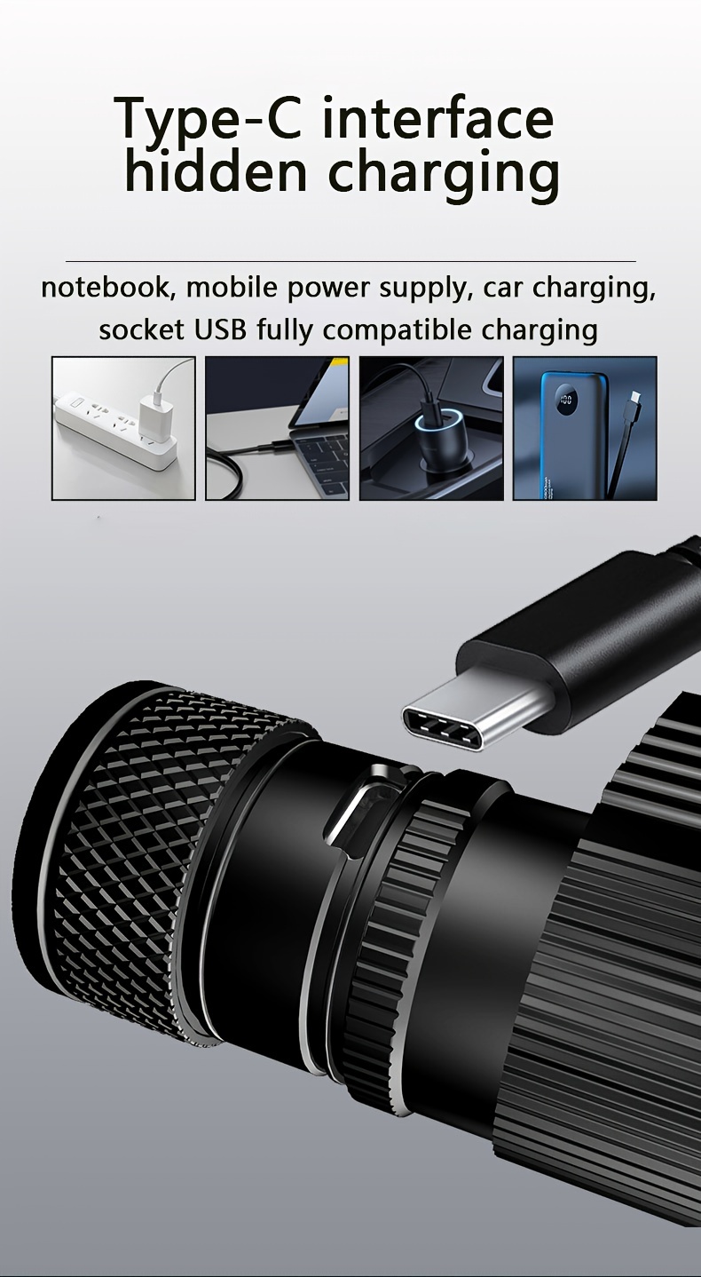 USB Rechargeable Headlight, Aluminum Alloy LED Night, Portable T6 Headlight For Night Fishing Light details 3