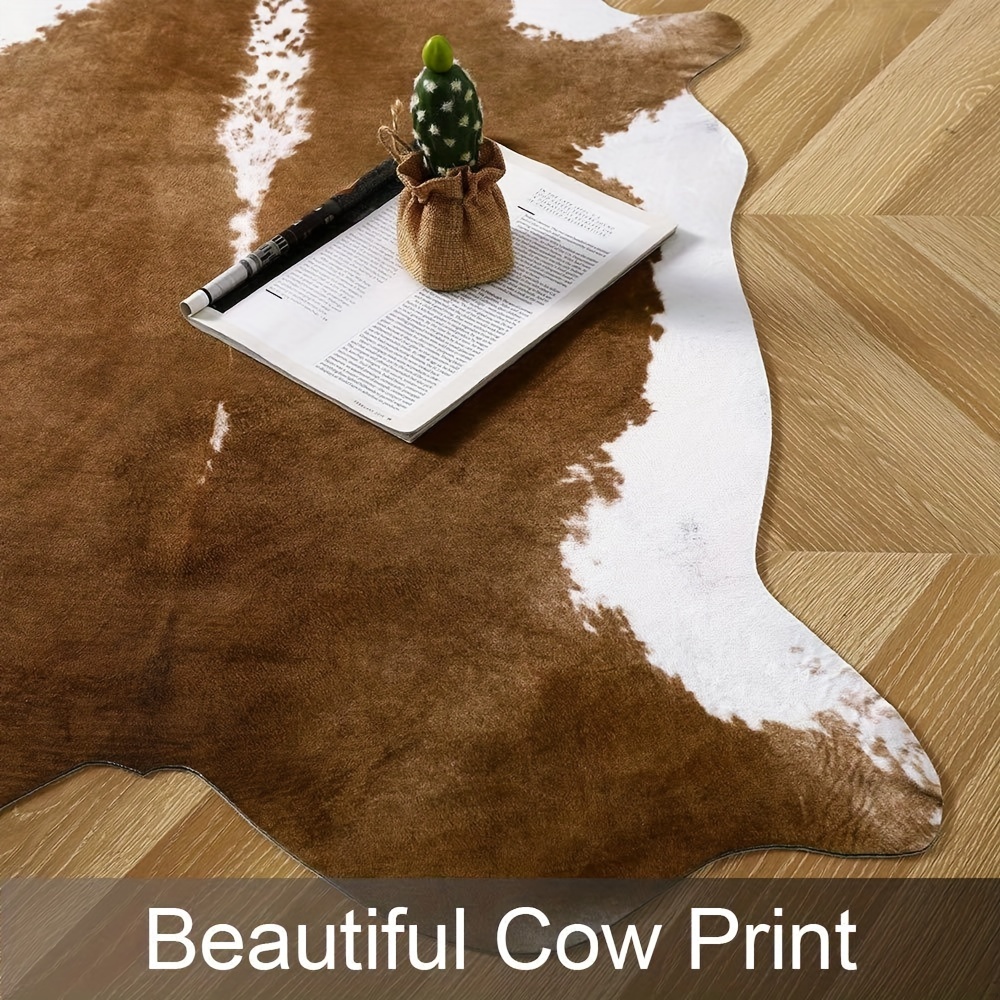 Cowhide Rug Cute Cow Print Rug For Living Room Faux Cow Hide - Temu United  Arab Emirates