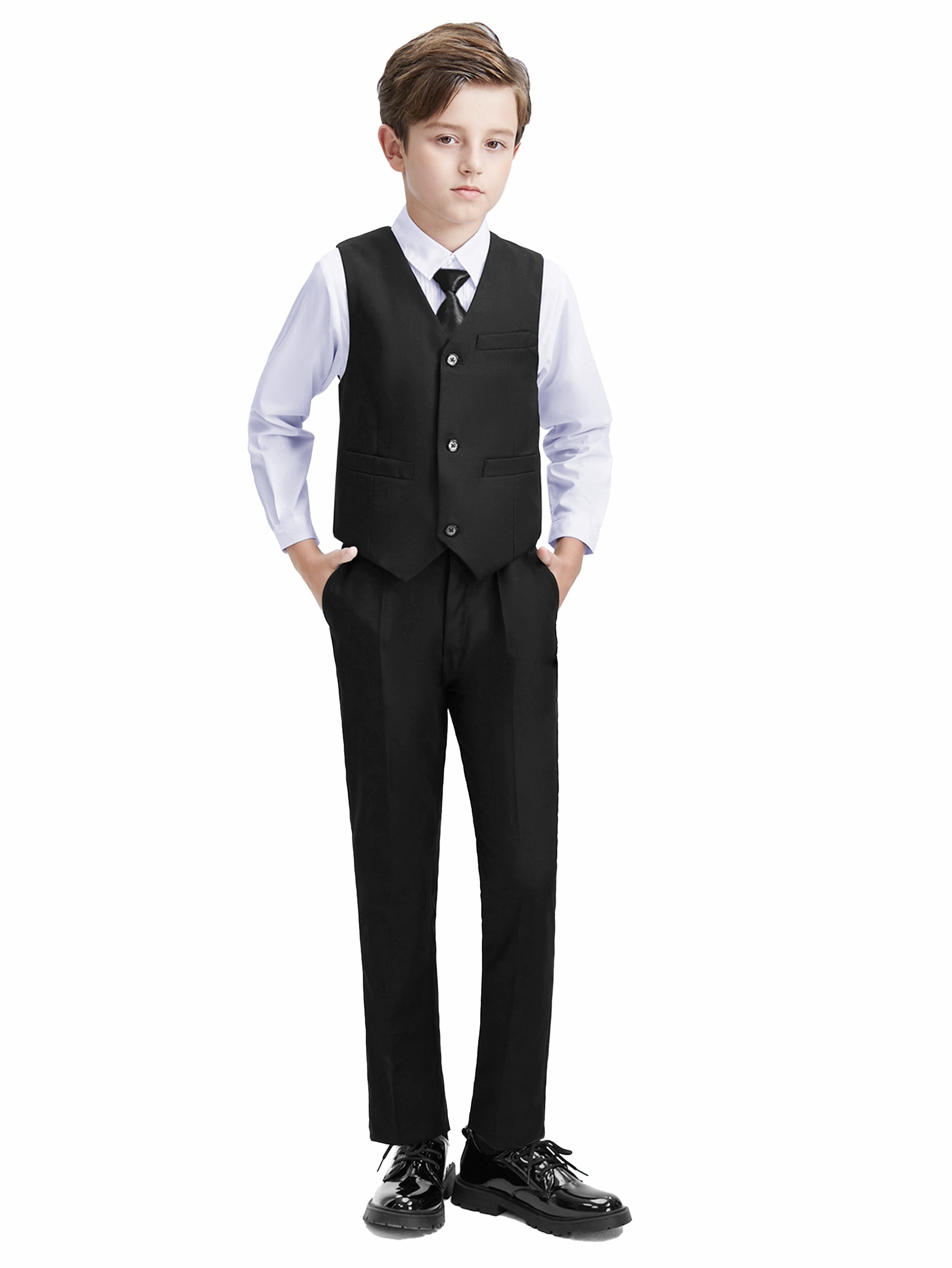 ensemble pièces garçons gilet pantalon chemise cravate Temu Canada