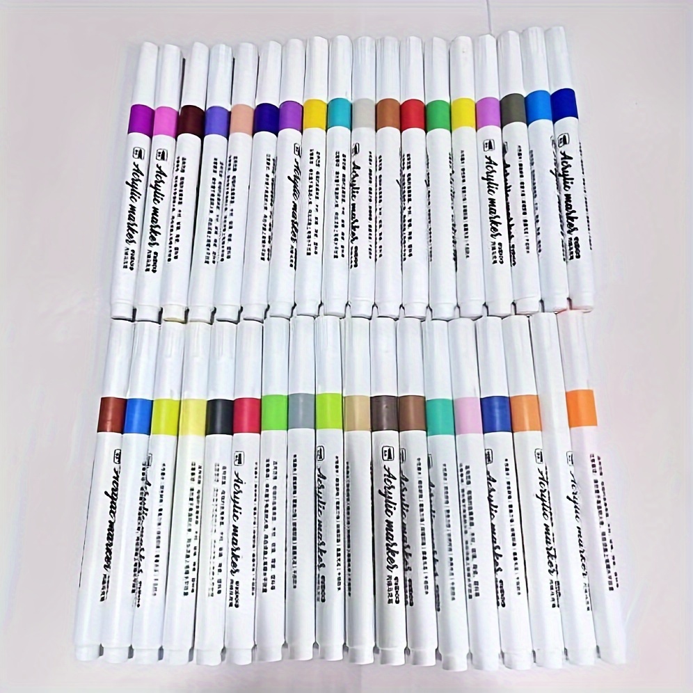 12 24 36 48 60 Colors Double Head Acrylic Pigment Pens For - Temu