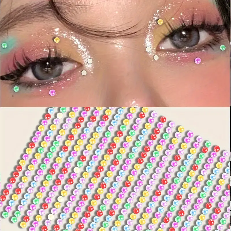 Facial Shiny Stickers Heart shaped Pearl Diy Self - Temu