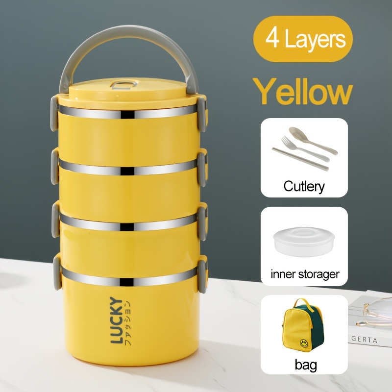 Stackable Lunch Box Stainless Steel Multiple Layers Heat - Temu