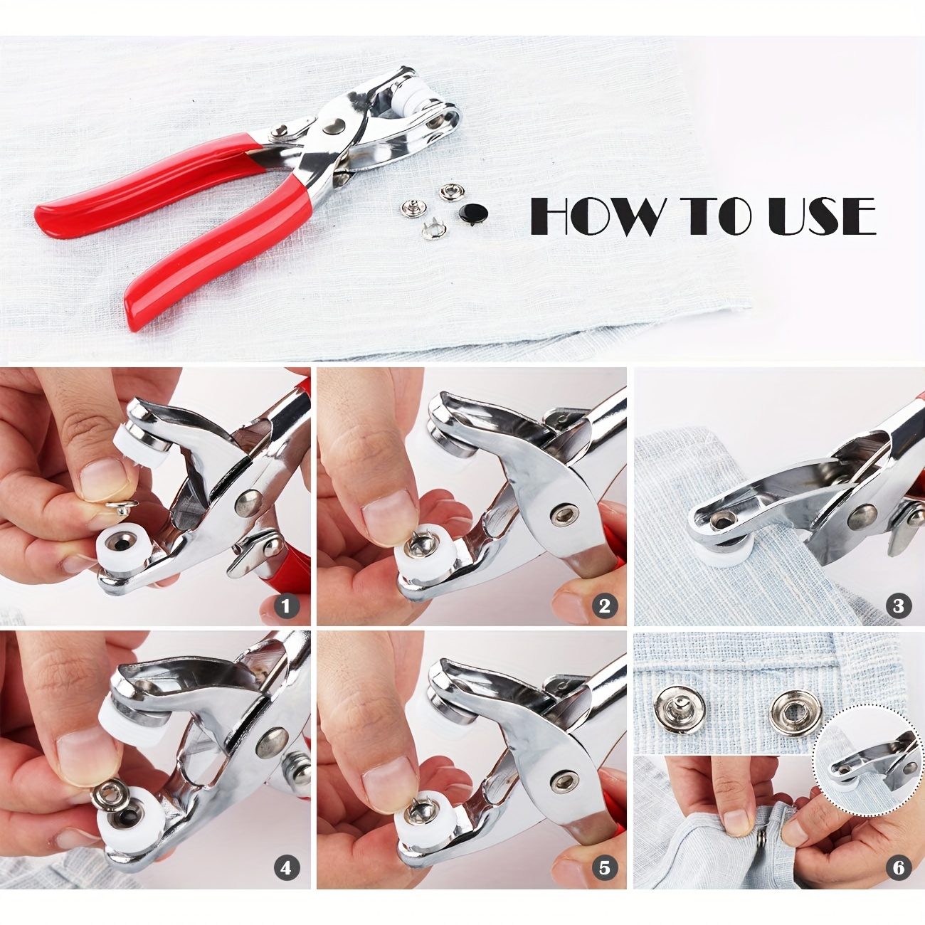 Snap Fasteners, Snap Fastener Set With Pliers 200 Sets Snap