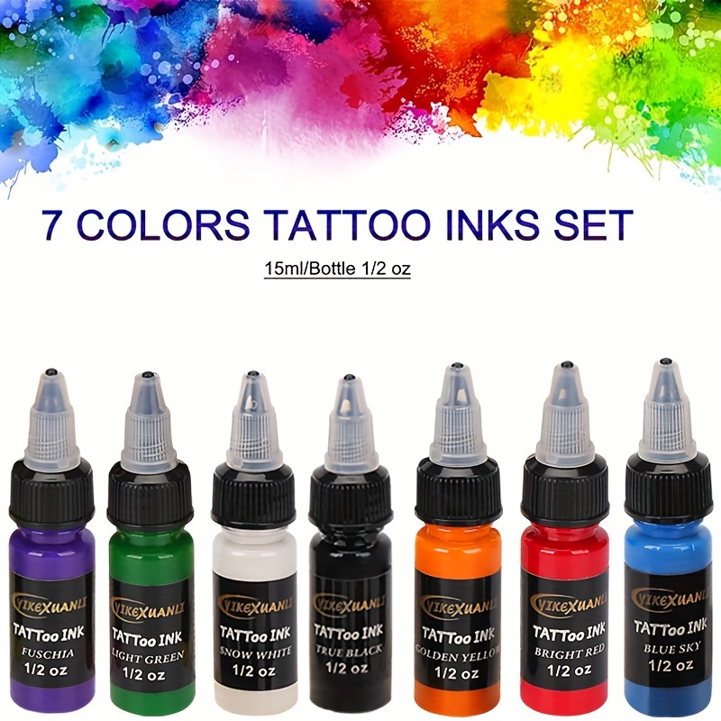UV Tattoo Inks Pigment 8 Colors Professional Semi-Permanent Microblading  Easy Coloring Body 15ML Purple Light Fluorescent Tattoo - AliExpress