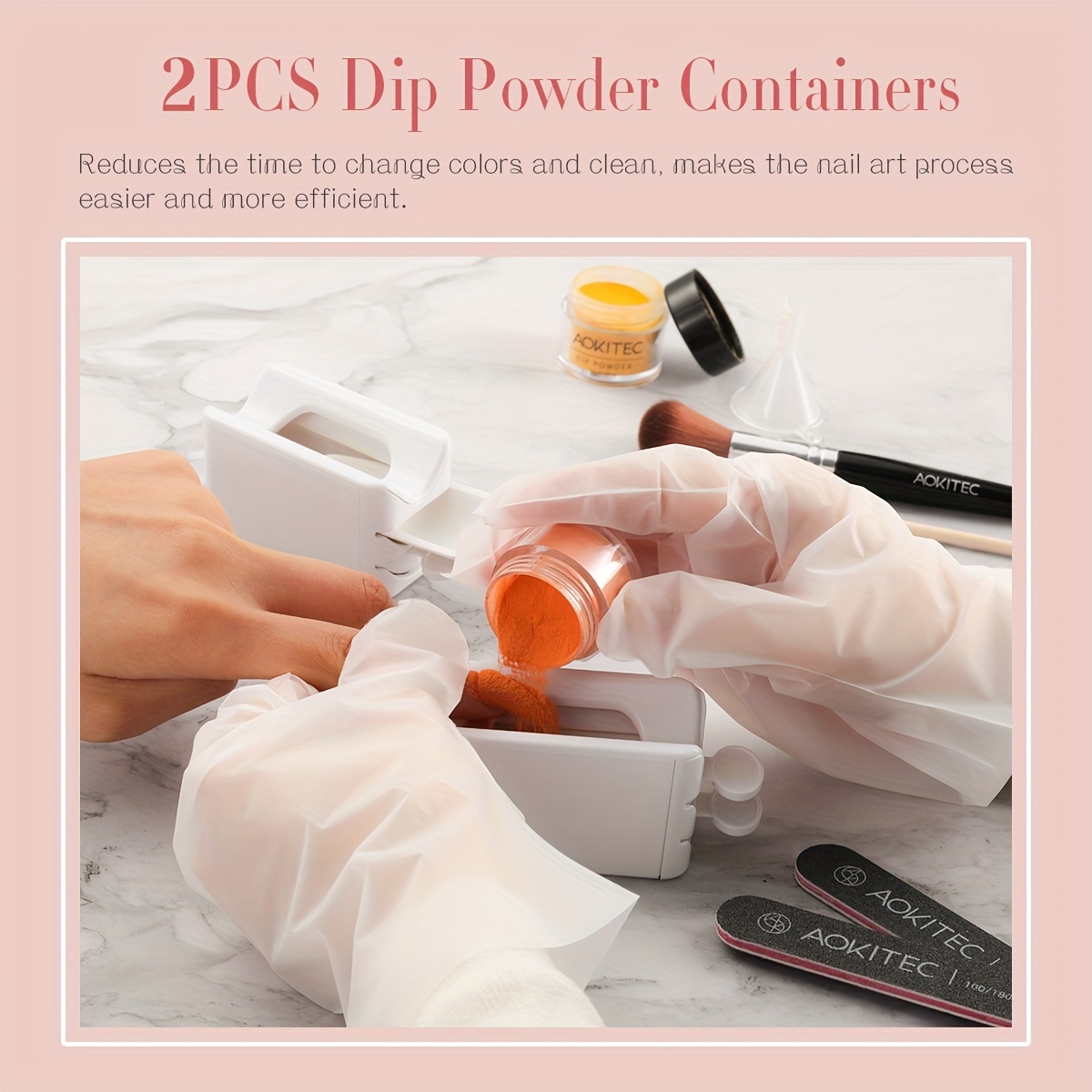4 Pieces Dip Powder Recycling Tray System Dip Case Nail Dip  Container,Powder Nail Dipping Portable Dipping,Powder Storage Box Manicure  Tool Dust