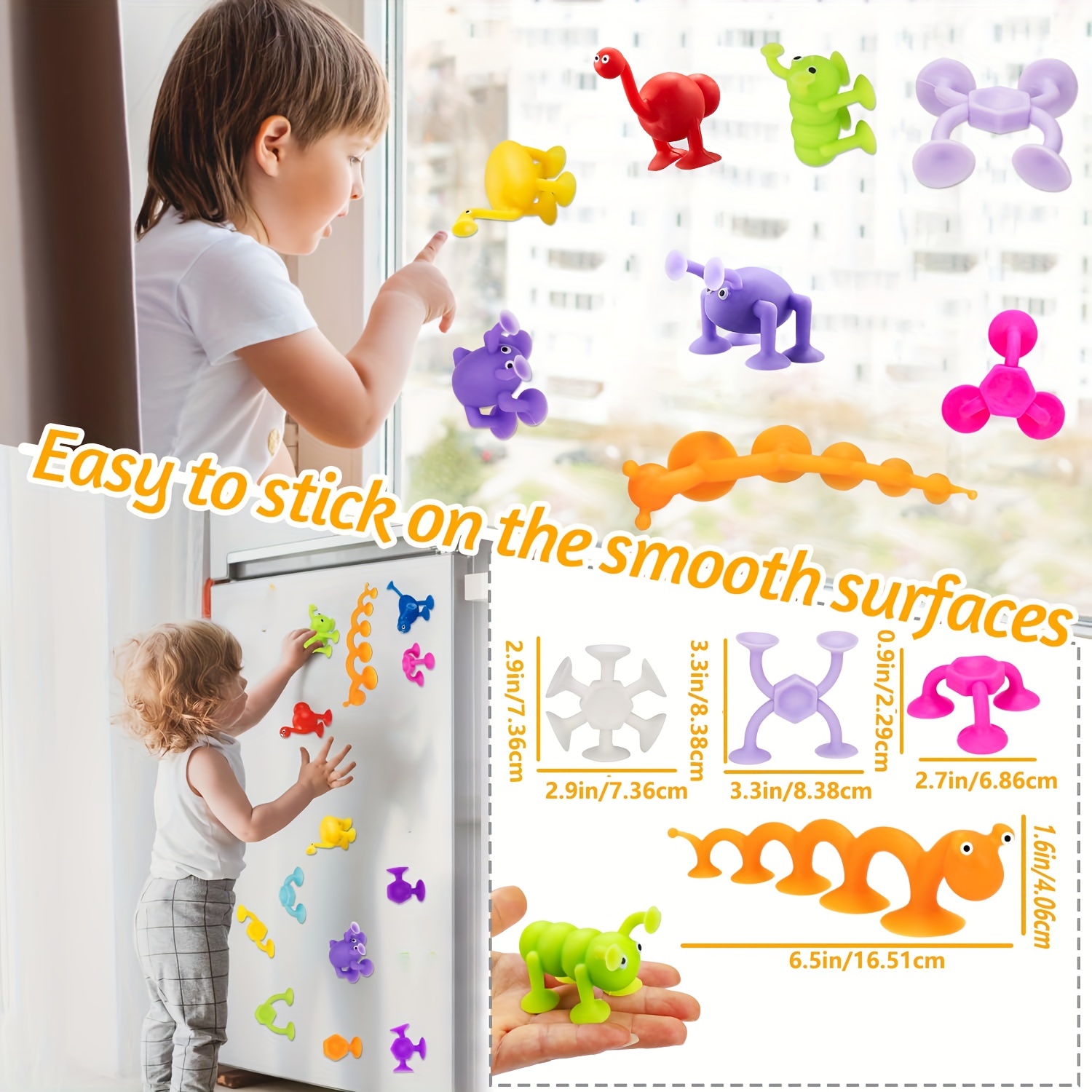 Animal Suction Toys, Silicone Sucker Toys Kids Bath Toys Sensory Toys For 3+  Year Old Boys Girls, Stress Release Toys Travel Toys Suction Cup Toys  Building Toy With Eggshell Storage - Temu