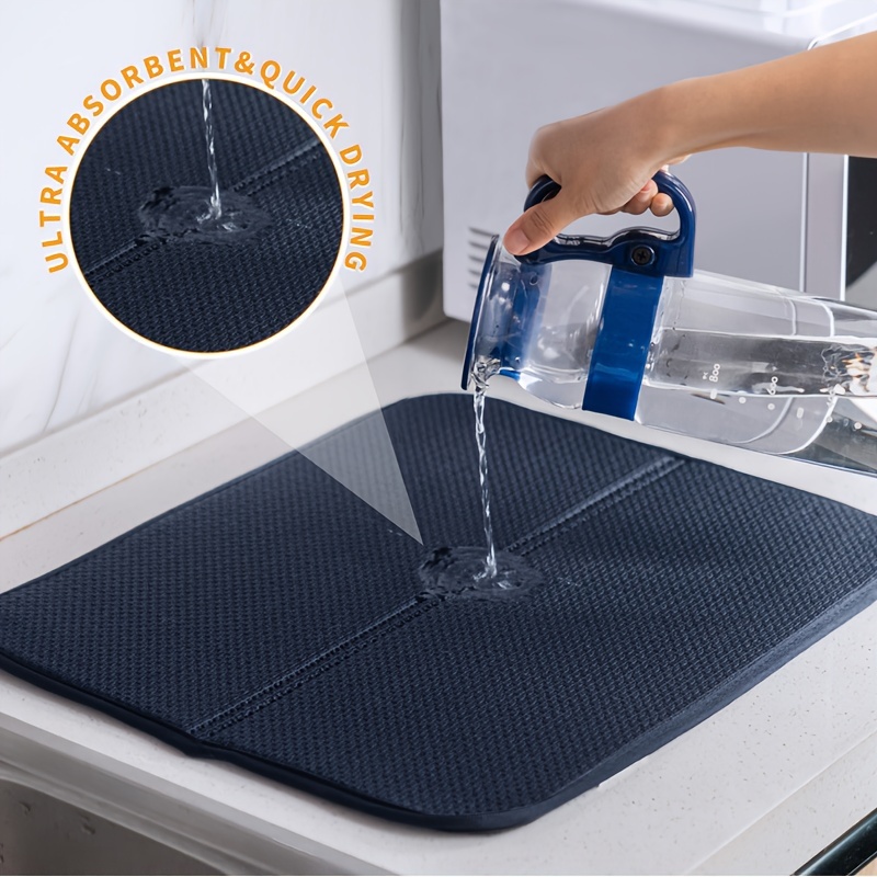 Kitchen Dish Drying Mat Ultra Absorbent Quick Drying Countertop