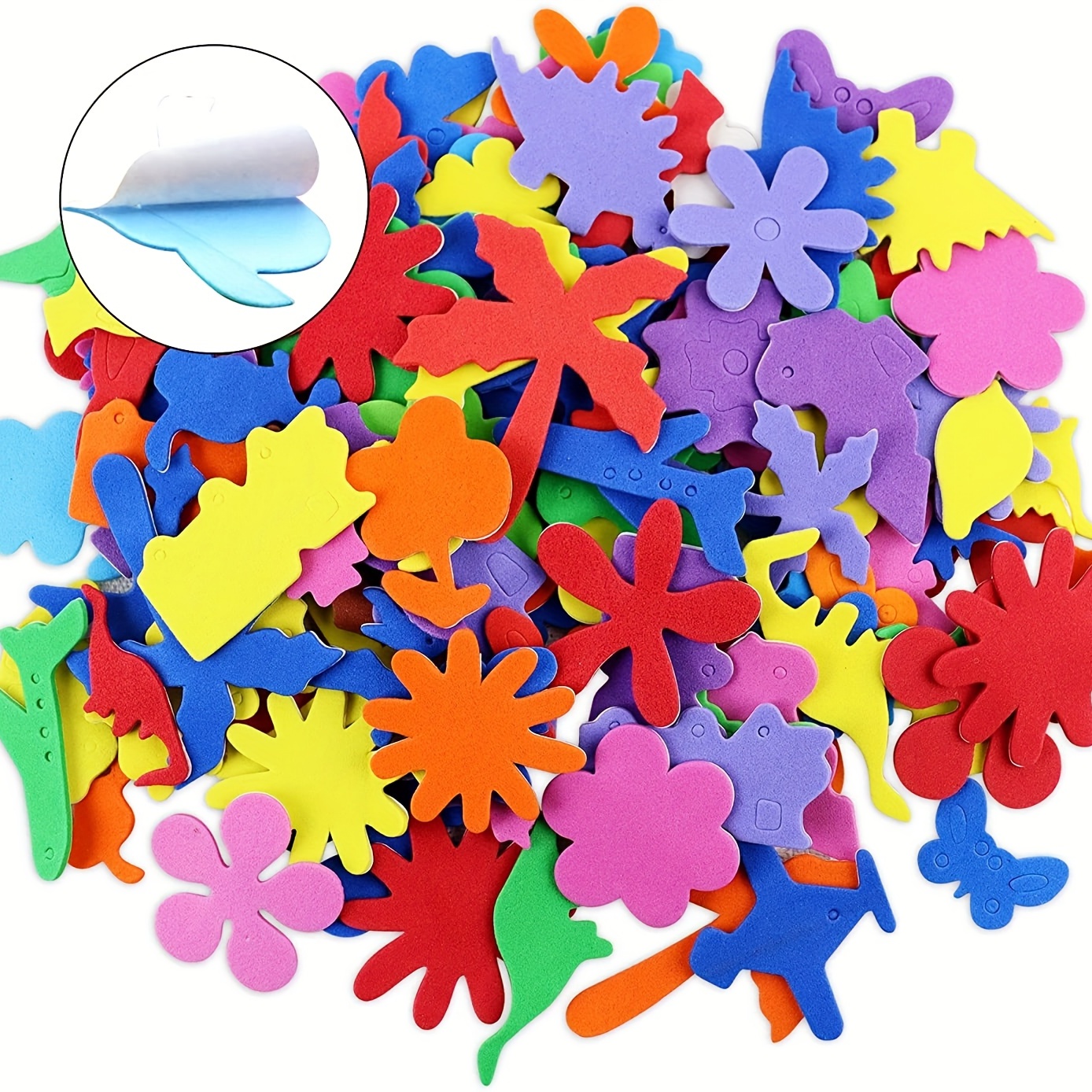 Foam Stickers Self Adhesive Foam Stickers For Kids Crafts Colorful  Geometric Shape Stickers (circle, Square, Triangle) - Temu