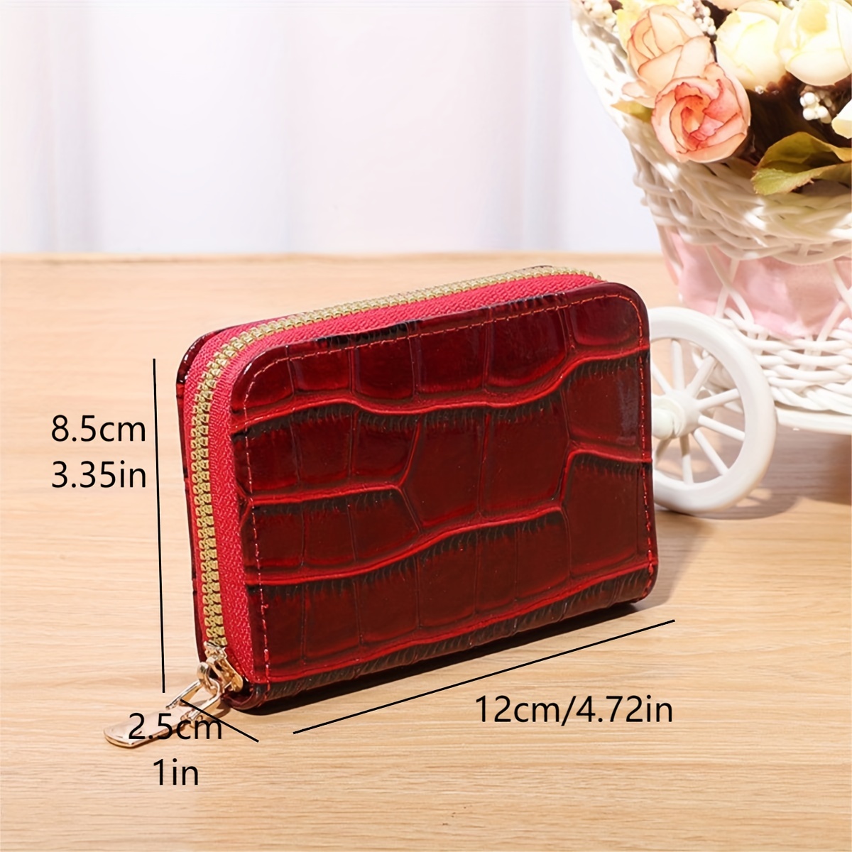 PINK GENUINE CROCODILE SKIN HAND CLUTCH LONG WALLET CARD ZIPPER MONEY CLIP  WOMEN