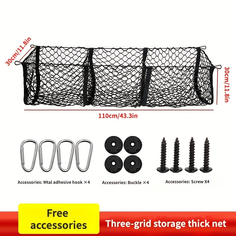 Car Trunk Storage Mesh Bag Elastic Luggage Cargo Storage Net - Temu