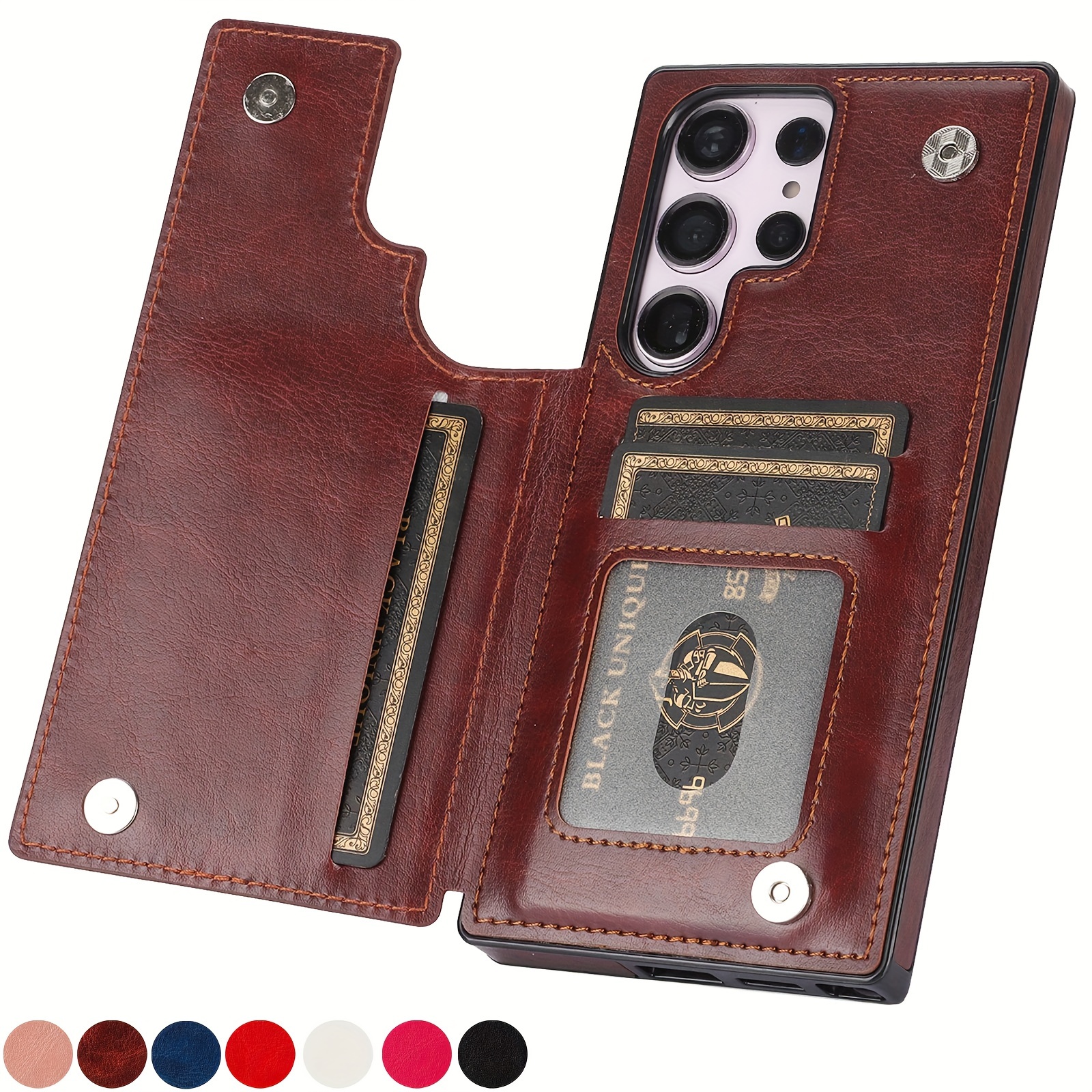 For Samsung S22 S21 S20 S10 S9 S8 Note20 10 9 Luxury Retro Leather Square  Case