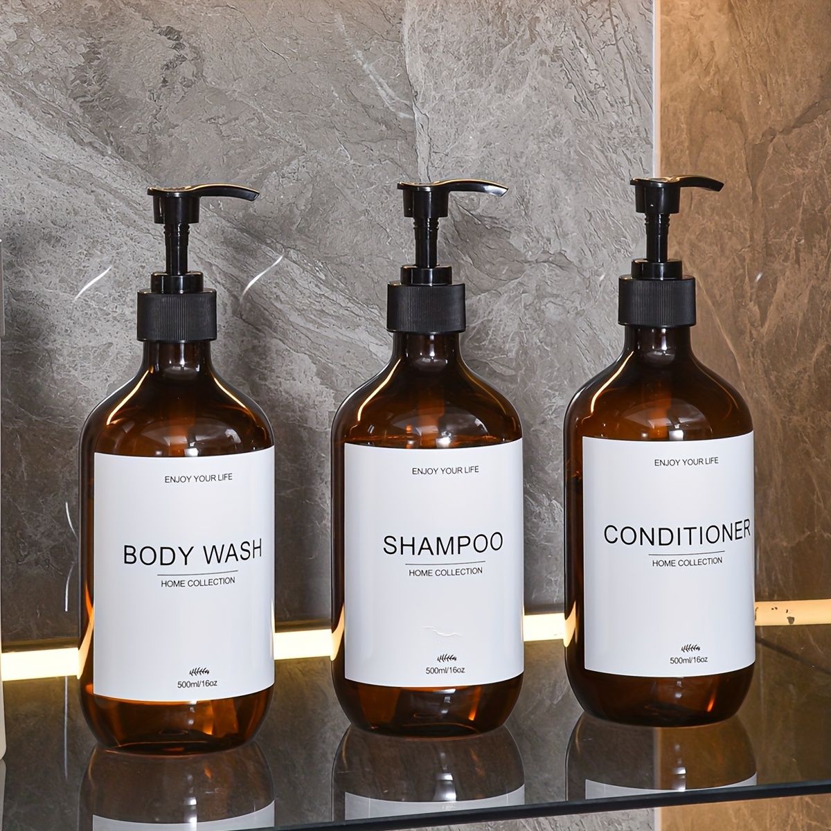 6 x 500ml nachfüllbarer Shampoo-Spender, leere Seifen- und