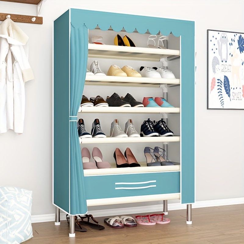Zapatero de 7 niveles para almacenamiento de 42 pares de zapatos, estantes  de plástico para zapatos, organizador para armario, pasillo, dormitorio