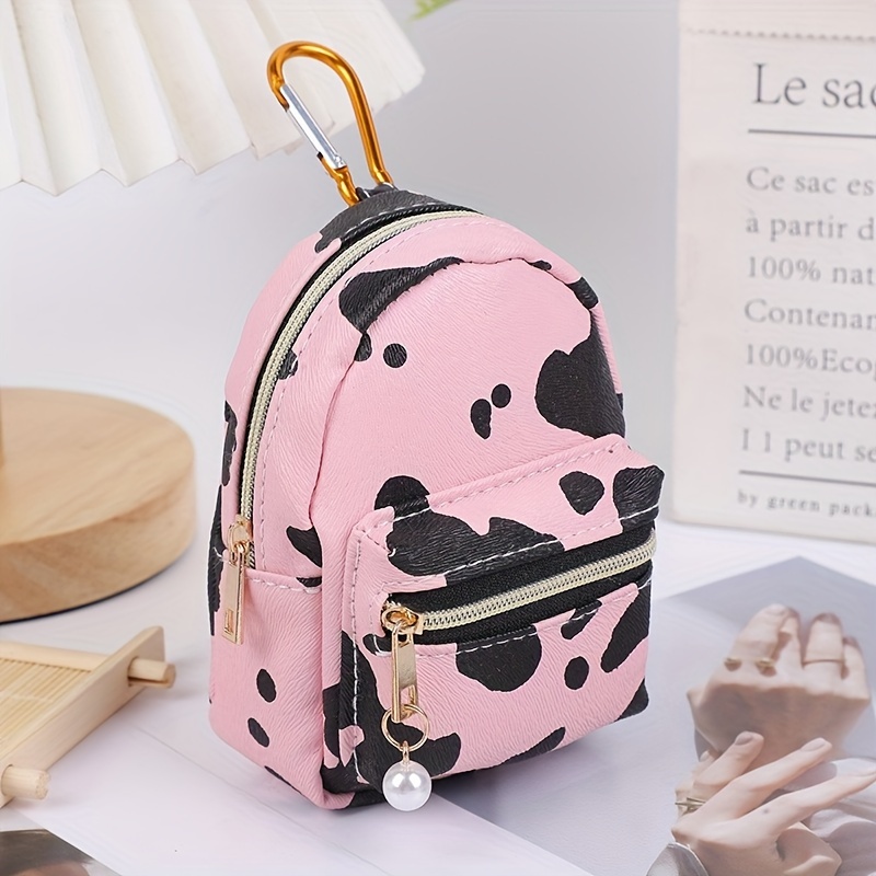  QeenRTUU Printed Cow Pattern Coin Purse Pouch Real Littles Backpack  Mini Backpack Style Key Chain Coin Purse for Women Small Wallets Purse  Keychain Coin Pouch Bags (Pink) : Clothing, Shoes 