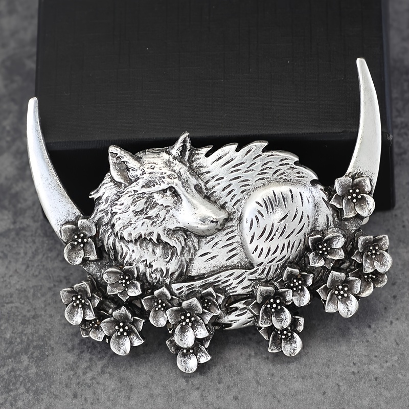 1pc Vintage Viking Wolf Hairpin Witch Hairpin Witch Gift Moon Hairpin Wolf  * Flower Holiday Jewelry Gift