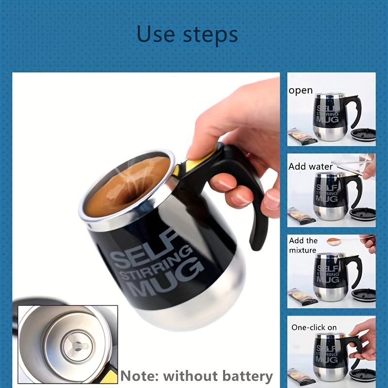 304 Stainless Steel Coffee Cup - Multi-Functional Portable Milk Powder Mixer - 400ML Battery Free