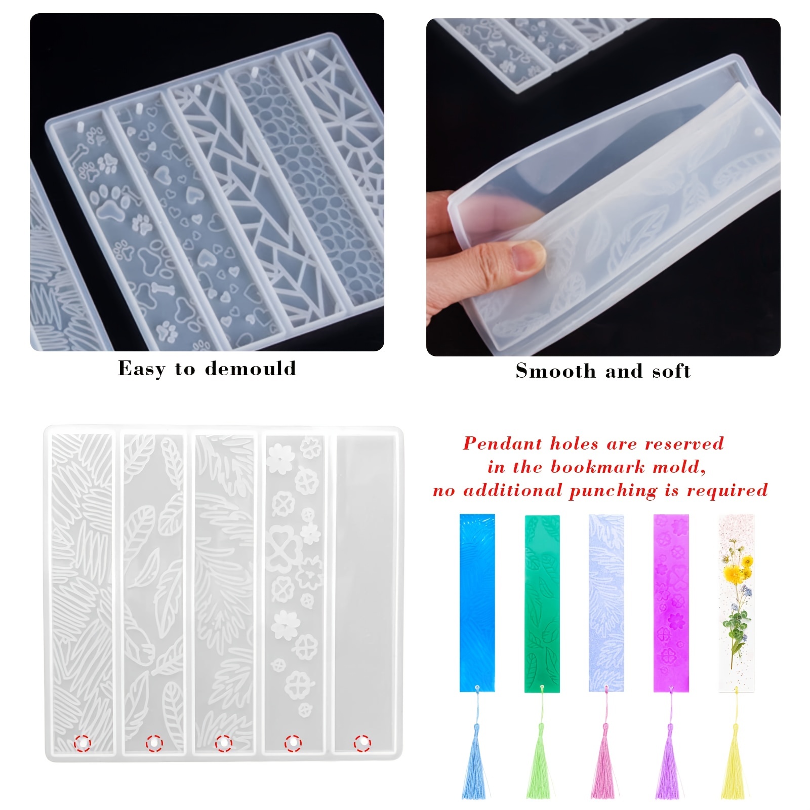 Diy Bookmark Resin Mold Rectangle Bookmark Silicone Molds /s - Temu Japan