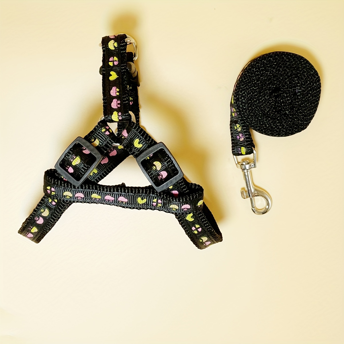 Adjustable Dog Harness with Cartoon Graphic Dog Leash
