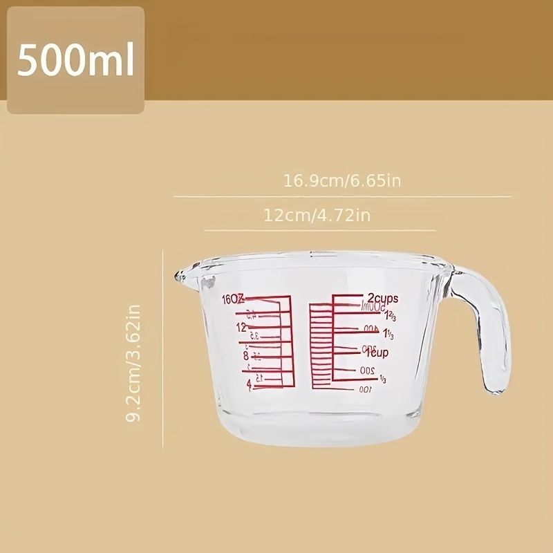 With Graduated Glass Measuring Cup, High Temperature Resistant Liquid  Measuring Cup, Kitchen Baking Cup, Milk Water Measuring Cup, Large Capacity  Household Egg Beater, Kitchen Utensils, Essential For Apartments For  Restaurant/food Truck/bakery 