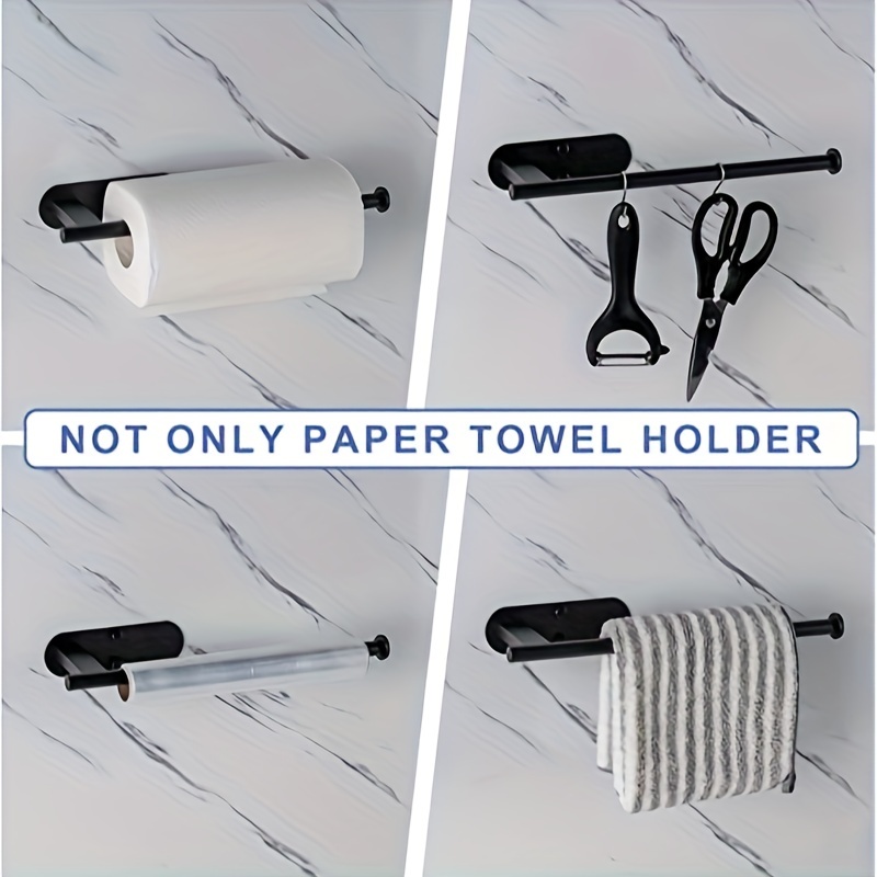 1pc Self-adhesive Towel Rack, Bathroom & Toilet Organizer, No Drilling Wall  Mounted Towel Holder