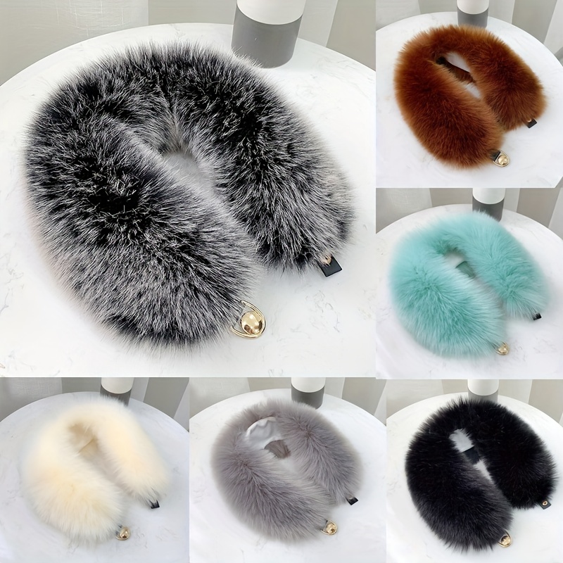 1pc Women's Winter Warm Genuine Rabbit Fur Scarf, Natural Rabbit Fur Scarf