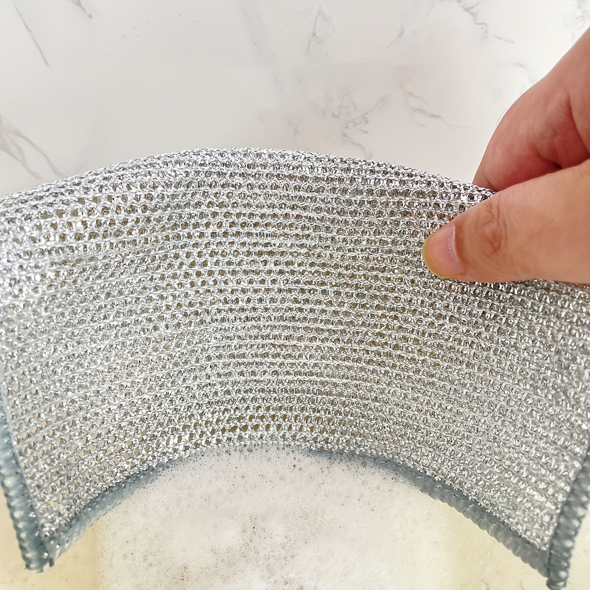 5/10pcs, Wire Dishcloth, Daily Cleaning Cloth Grid, Non-stick Oil,  Dishcloth, Kitchen Stovetop, Dishwashing, Pot Washing, Washing Cloth,  Decontaminat