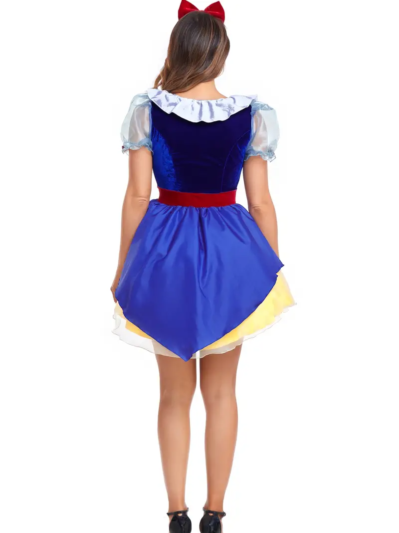 Carnaval Snow White Cosplay Costume Contrast Lace Puff - Temu