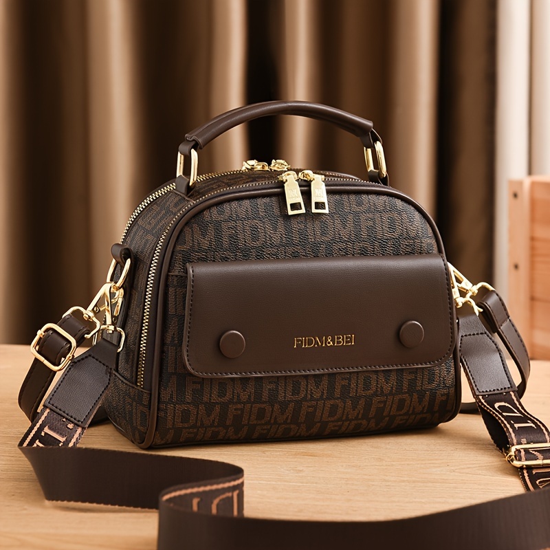 sac à bandoulière vintage imprimé lettre, sac à main tendance à fermeture éclair pour téléphone, rouge à lèvres, sac à bandoulière décontracté parfait pour un     Détails du produit 5