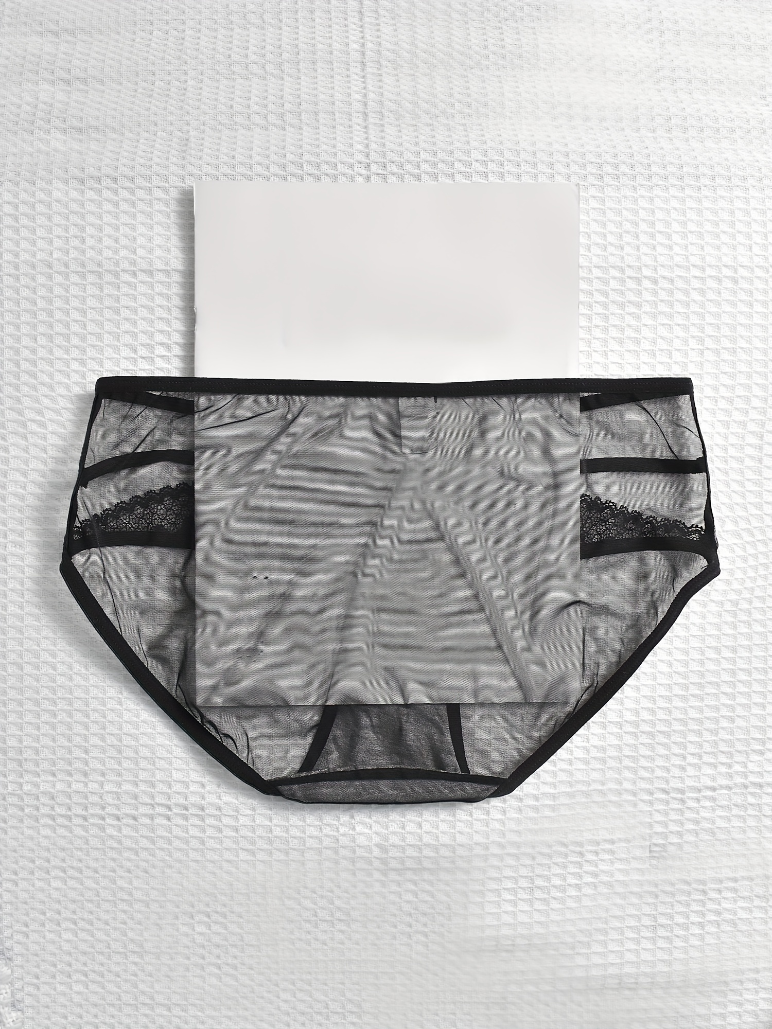 4 Pack Plus Size Sexy Panties Set, Women's Plus Contrast Lace High Waist  Breathable Briefs 4pcs Set