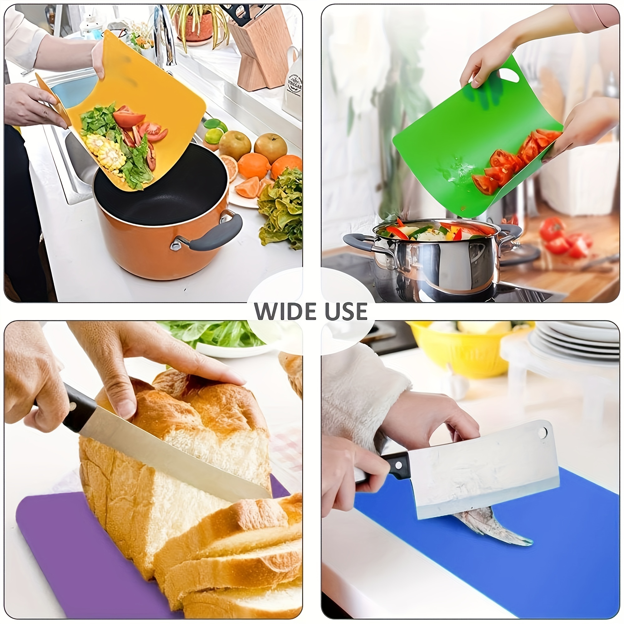 Plastic Cutting Board Colorful Flexible Cutting Mats With - Temu
