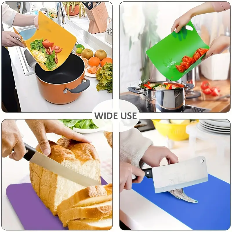 Flexible Cutting Board Mats, Plastic Cutting Board With Food Icons