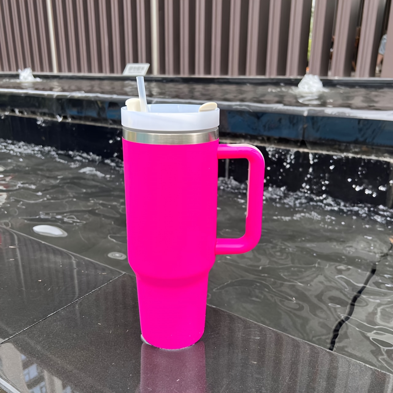 Large Capacity Insulation Tumbler With Straw, Portable Car Cup