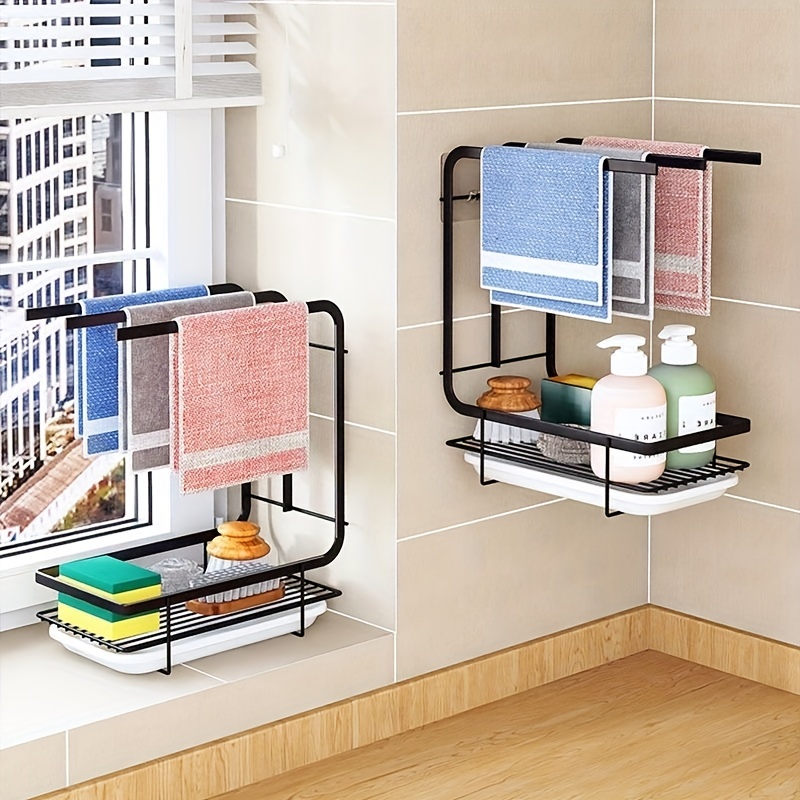 Kitchen Sink Organizer Wall-mounted Multifunctional Drainage Rack