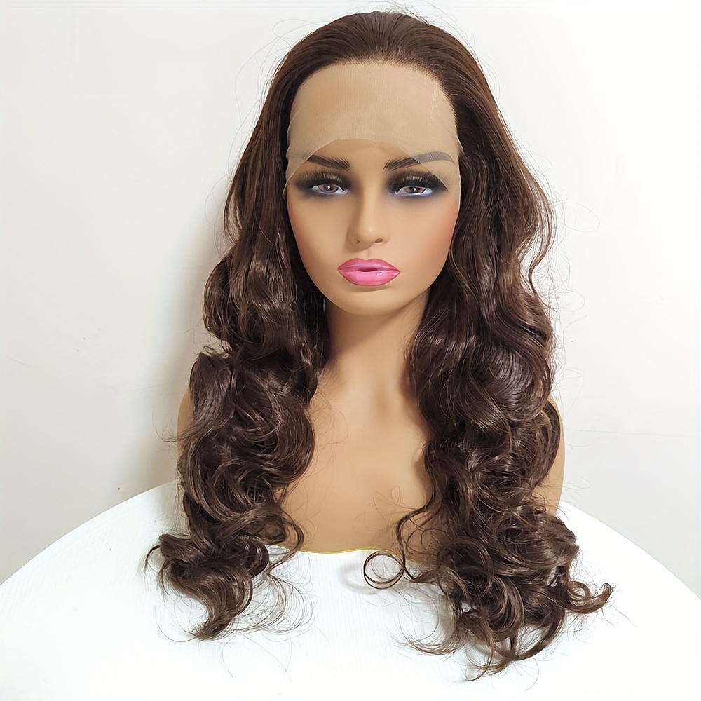 Chocolate Brown Body Wave Hair Wigs 13*3 Lace Font Wigs - Temu