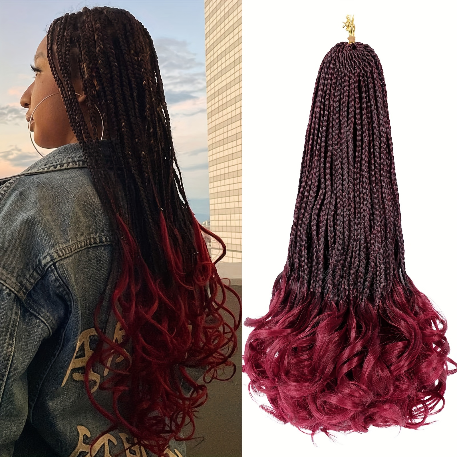 French Curl Crochet Braids 22 Inch 6 Packs Goddess Box Braids Crochet Hair  Pre Looped French Curly Braiding Hair Crochet Box Braids With Curly Wavy