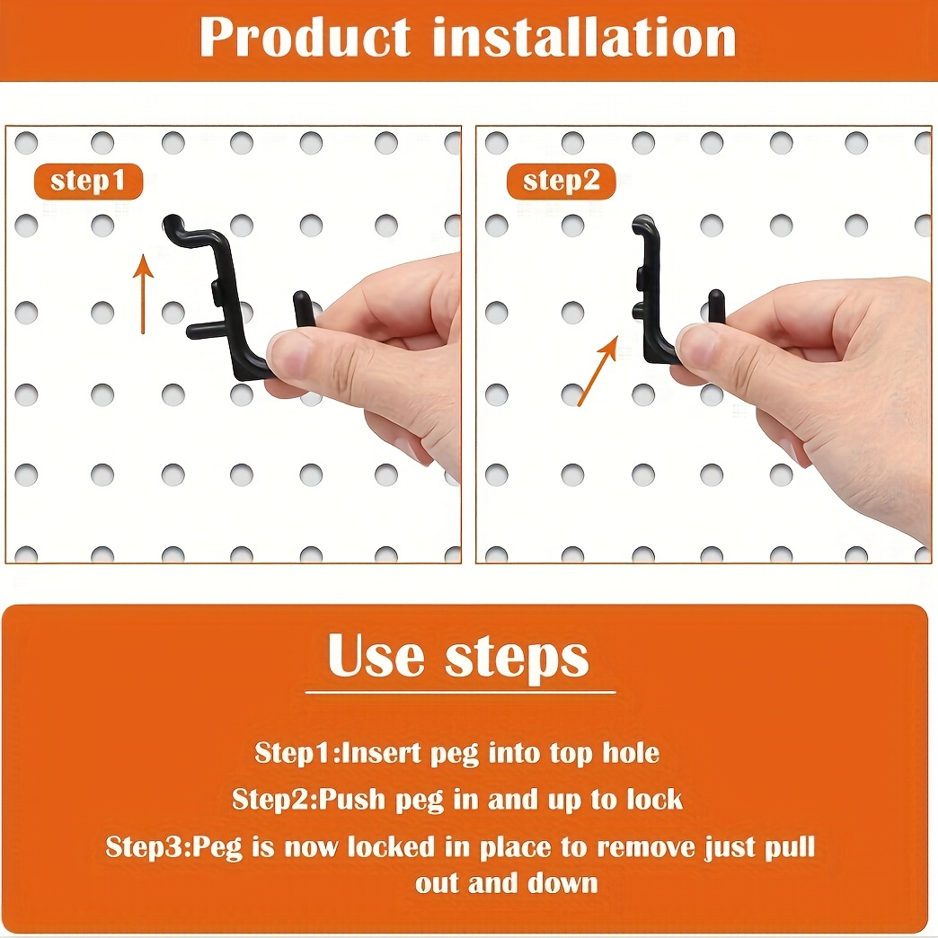 20pcs Peg Board Hook Plastic J Style Display Hook Single Hook