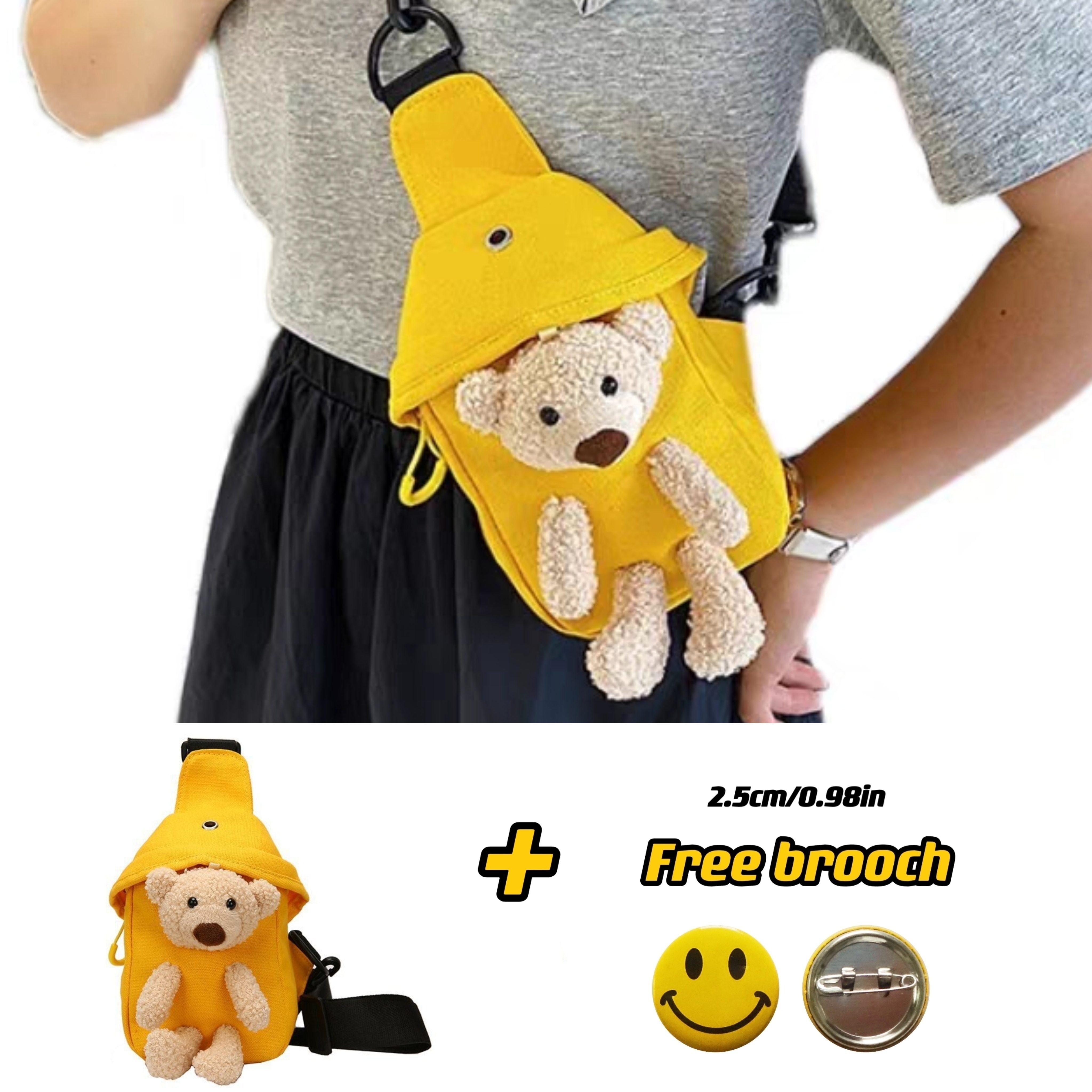 Duck Design Crossbody Bag, Kawaii Cartoon Fanny Pack, Girls Cute Nylon  Chest Purse - Temu
