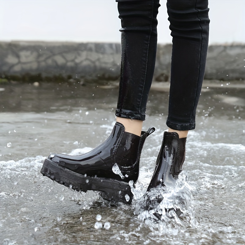 Chunky heel rain boots hotsell