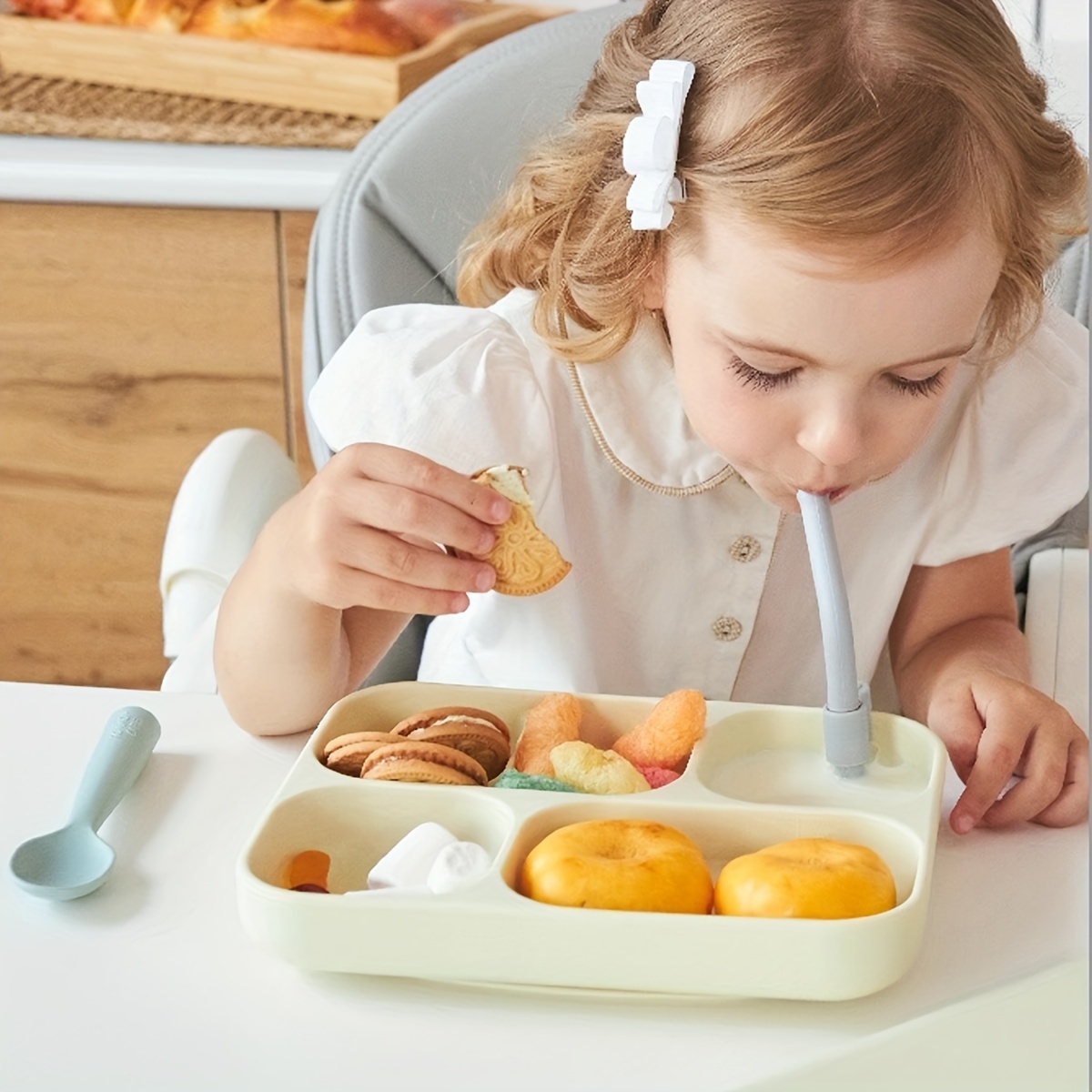 Ensemble d'assiette pour enfants, vaisselle pour bébé pour enfants en bas  âge Nourrir assiette divisée, sans Bpa, sans danger pour les aliments
