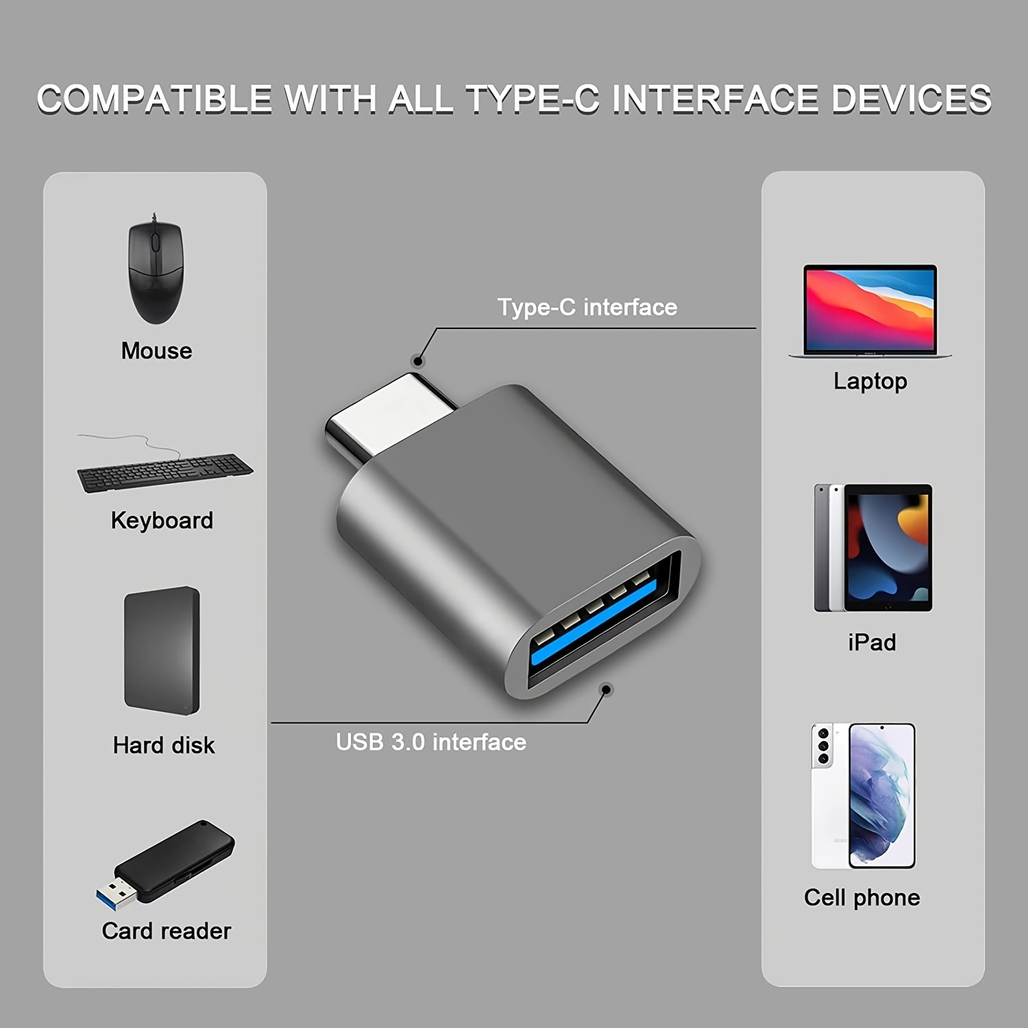 Adaptateur USB-A À USB-C™ 2 Scosche, compatible avec MacbookPro, Chromebook  Pixel, Galaxy S9/S8 et Google Pixel, paq. 2