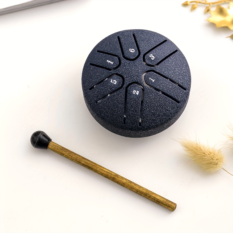 7.62cm 6-note Mini Ethereal Drum For Meditation, Percussion, Instruments, Music, Yoga, Education, Black/Green/Purple/Navy/Golden