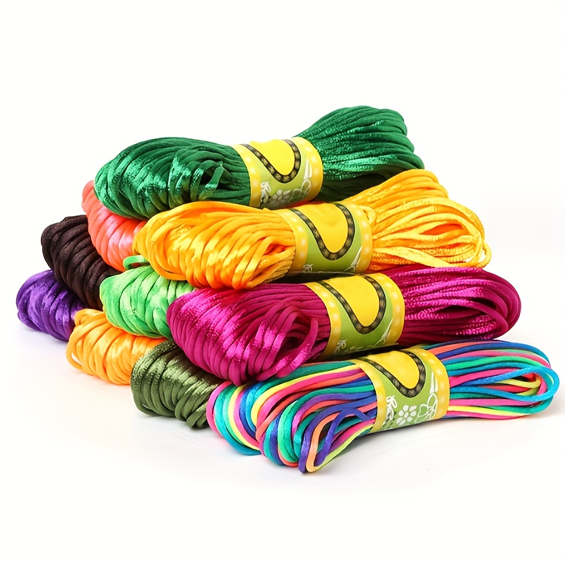 1bundle Colorful Silky Macrame Braided Satin Cord Handmade - Temu