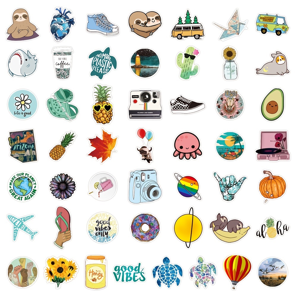 Aesthetic Stickers 200PCS VSCO Stickers Aesthetic, Vinyl Cute Stickers  Asthetic Stickers for Journaling,Water Bottle Sticker Pack for Teens Girls  Kids