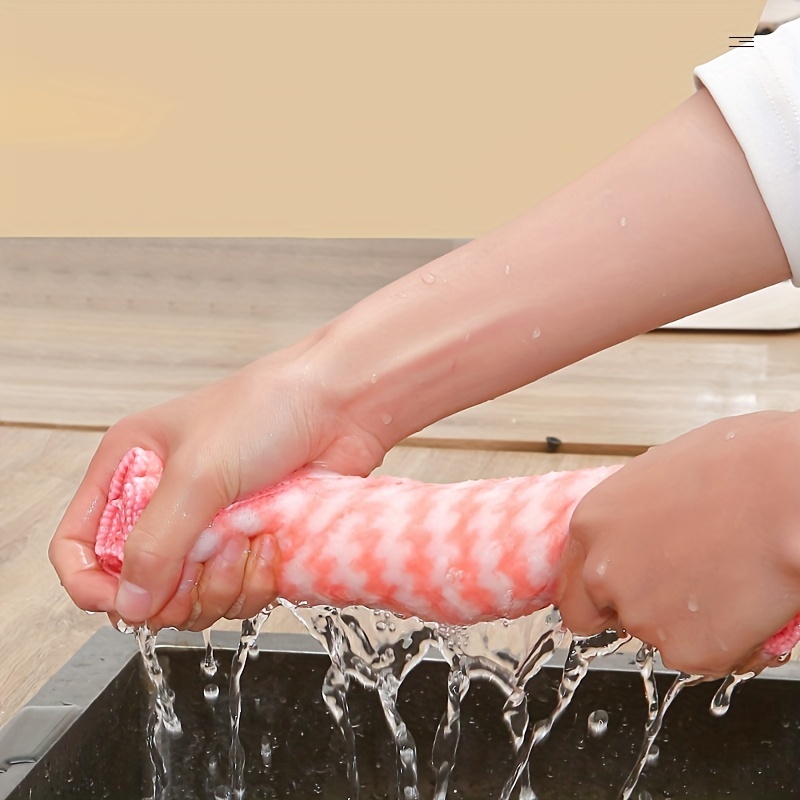 10pcs Coral Fleece Dishcloth, Water Absorbent, Oil Resistant And  Non-shedding Cleaning Cloth