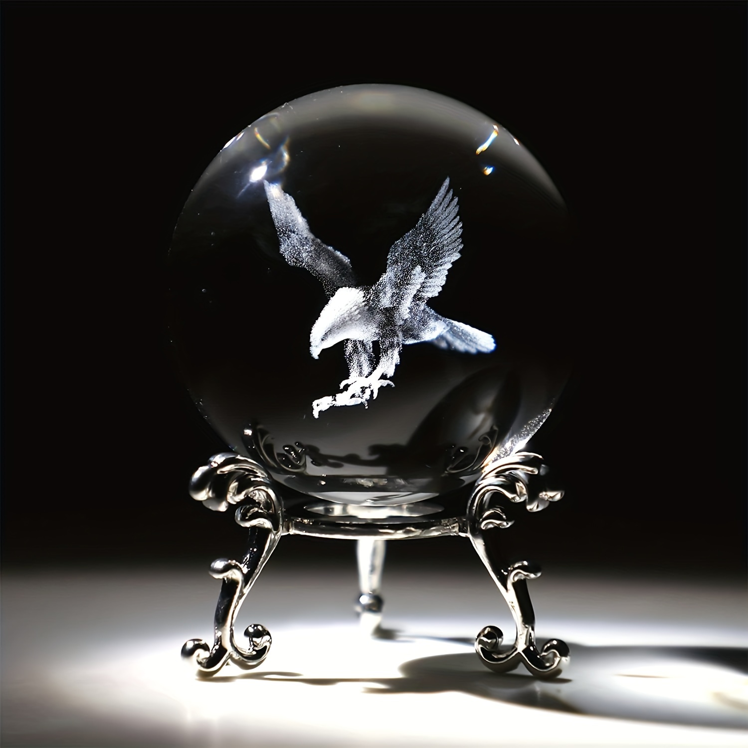 3D 60mm Laser Eagle Crystal Decorative Ball