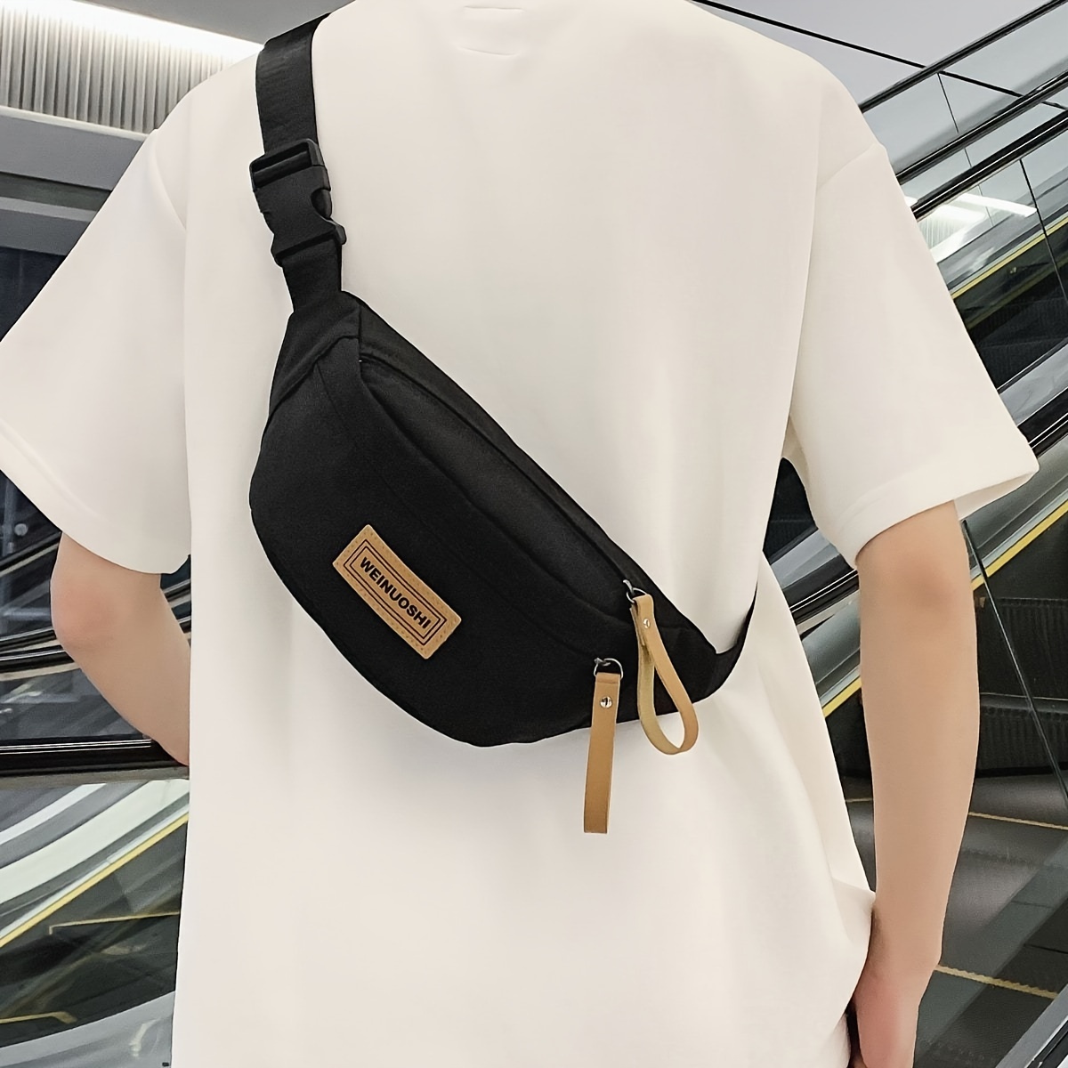 

Fashion Nylon Chest Bag, Trendy Crossbody Bag, Women's Outdoor Sports Waist Bag & Fanny Pack